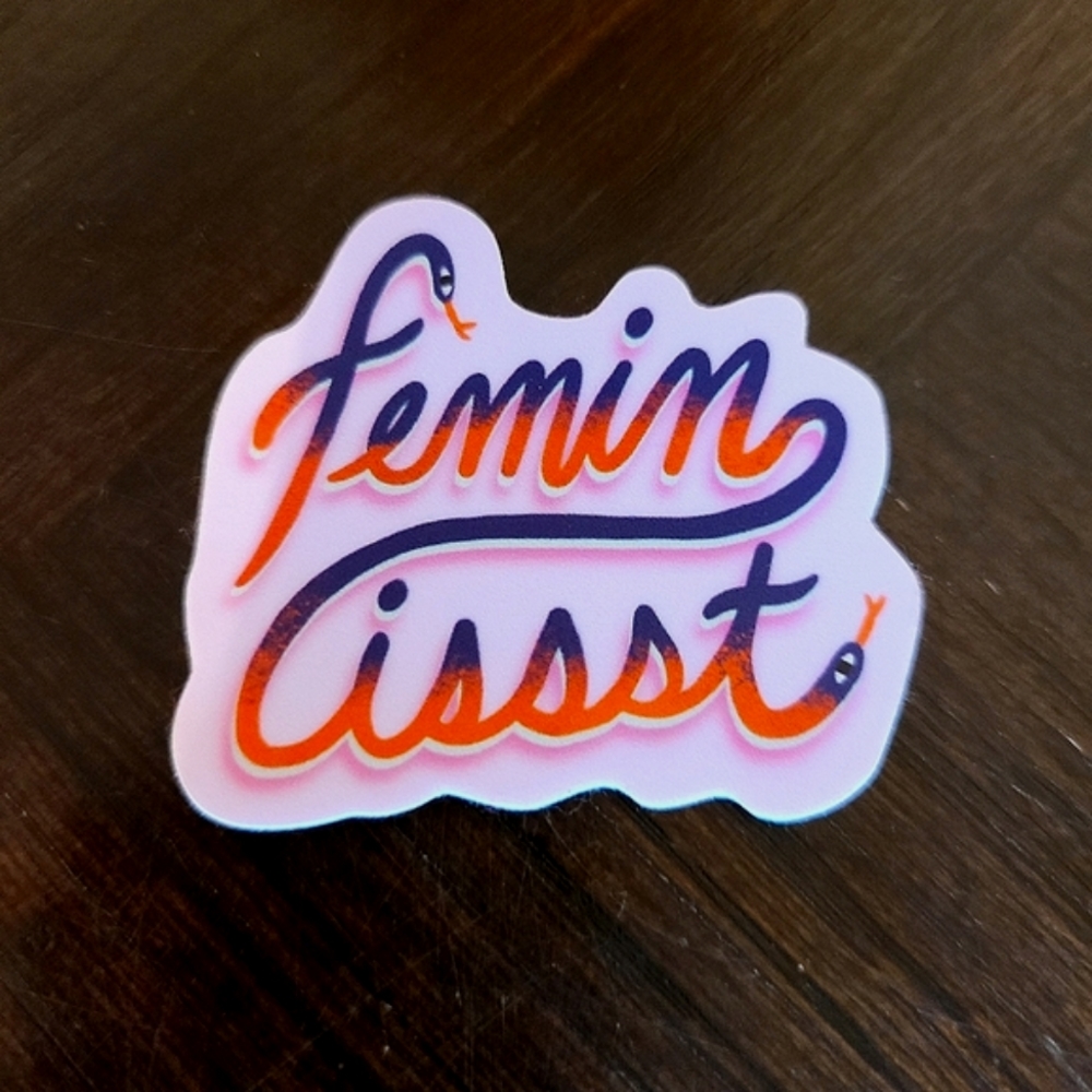 Sticker: Feminissst - 2" Snake Purple and Red Feminist